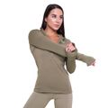 Dámska bežecká mikina 1/2 Zip Pulse Vetiver - GymBeam, veľkosť L, veľkosť oblečenia L
