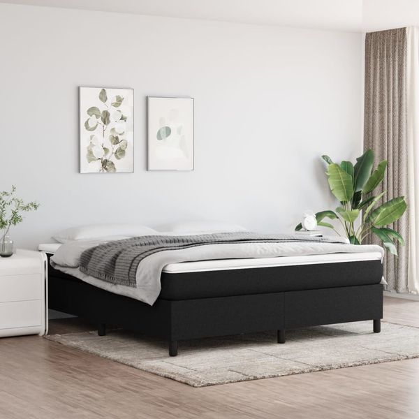 vidaXL Posteľný rám boxspring s matracom čierny 180x200 cm látka