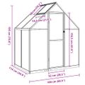 vidaXL Skleník s základovým rámom antracitový 169x114x195 cm hliník