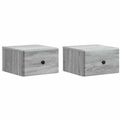 vidaXL Nástenná nočná skrinka 2 pcs Sivá sonoma 34,5 x 33 x 20 cm