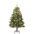 vidaXL Umelý vianočný stromček s pniškami Zelená 120 cm PVC a PE a kov