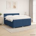 vidaXL Posteľ boxspring s matracom Modrá 200 x 200 cm Látka