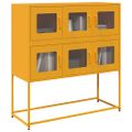 vidaXL Komoda horčicovožltá 100,5x39x107 cm oceľ valcovaná za studena