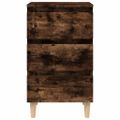 vidaXL Nočné stolíky nohy z masívneho dreva 2 ks dymový dub 40x35x69cm