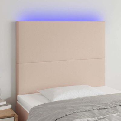 VidaXL Čelo postele kapučínové 90x5x118/128 cm umelá koža