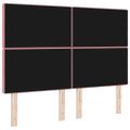 vidaXL LED hlavová doska s LED pásikmi Ružová 160 cm Zamat