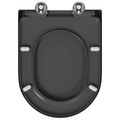 vidaXL WC sedadlo Antracit 49 x 36 x 4 cm Duroplast