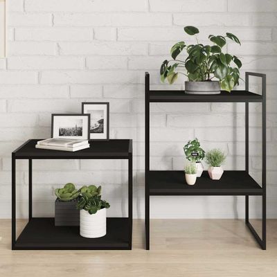 vidaXL Prídavné police 4 ks, čierne 40x50x1,5 cm, kompozitné drevo