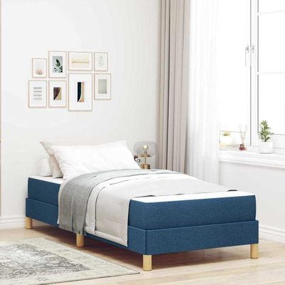 vidaXL Posteľ s pružinovým rámom s matracmi Modrá 100 x 200 cm látka