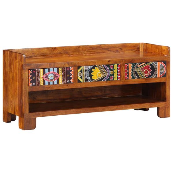 vidaXL Lavička na topánky so zásuvkou Medová hnedá 100 x 35 x 45 cm
