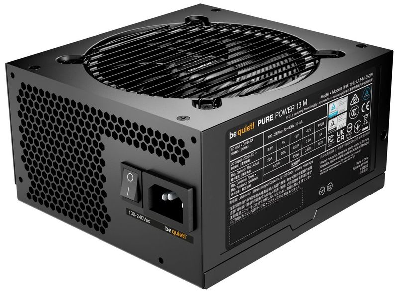 Be quiet! / zdroj PURE POWER 13M 550W / ATX 3.1 / 120mm fan / 80 Plus Gold Zdroj, ATX 3.1, 550W, aktivní PFC, 120mm ventilátor, 80PLUS Gold, modulární