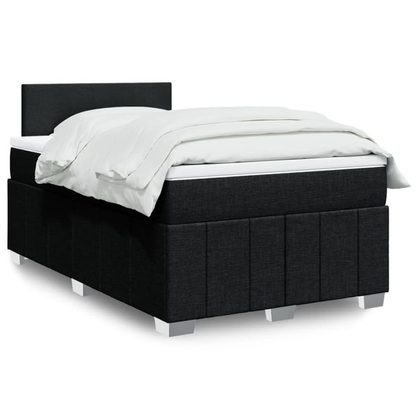 vidaXL Boxspring posteľ s matracom čierna 120x190 cm látka
