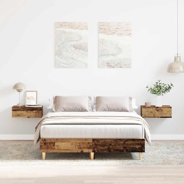 vidaXL Posteľný rám bez matraca staré drevo 140x190cm kompozitné drevo