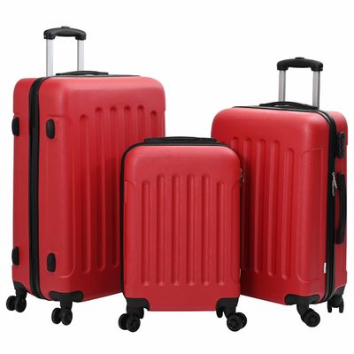 vidaXL Kufor so zámkom 3 pcs Červená 50 x 31 x 78 cm ABS plast