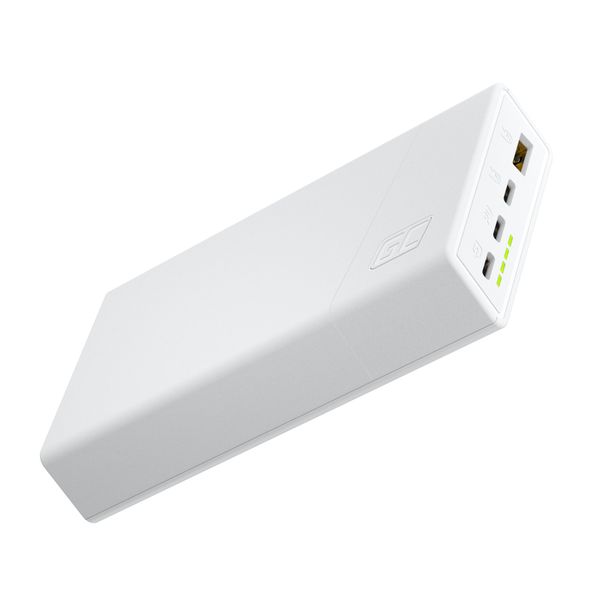 PBGC03SW Green Cell PowerPlay 20S Power Bank 20000mAh 22.5W PD USB-C, biela