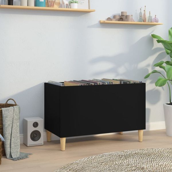vidaXL Skrinka na platne čierna 74,5x38x48 cm kompozitné drevo