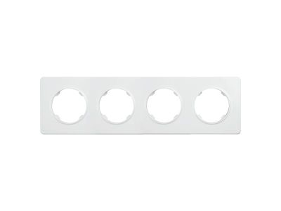 Štvornásobný rámček ELECTROMALT OVAL OVA1004W, biely