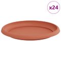 vidaXL Kruhový kvetinový podnos 24 ks Tehlovo červená Ø 23,5 x 2,5 cm