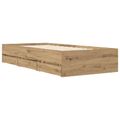 vidaXL Rám postele so skladom so zásuvkou Dub artisan Kompozitné drevo