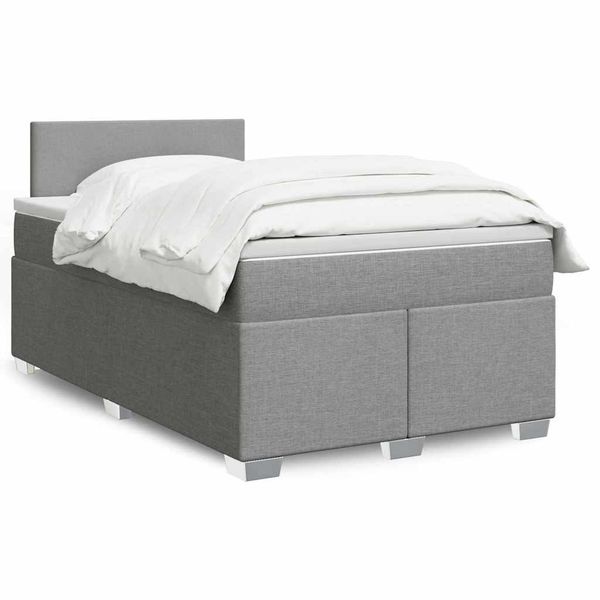 vidaXL Boxspring posteľ s matracom bledosivá 120x190 cm látka