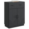 vidaXL Servírovacia skriňa Čierna 66 x 34,5 x 87 cm Kompozitné drevo