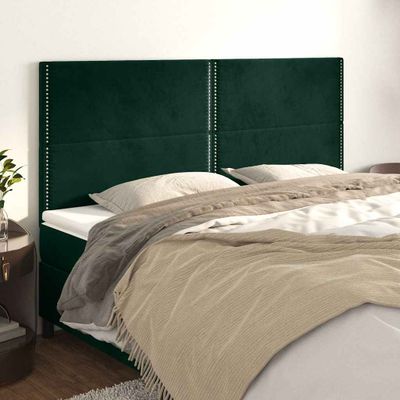 vidaXL Čelo postele tmavozelené 180x5x118/128 cm zamatové