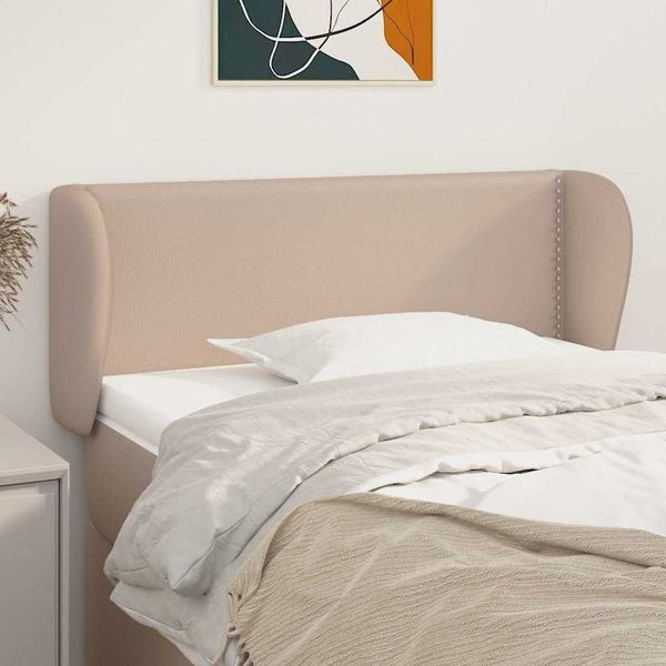 vidaXL Čelo postele so záhybmi kapučínové 83x23x78/88 cm umelá koža