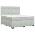 vidaXL Posteľ boxspring s matracom Svetlosivá 200 x 200 cm Zamat
