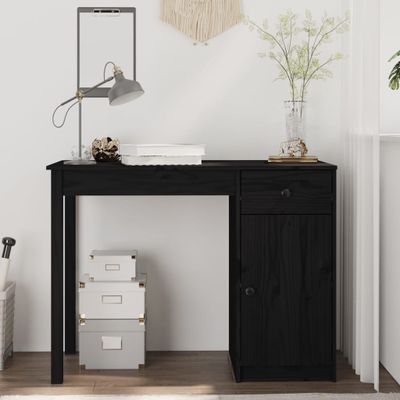 vidaXL Stolík čierny 100x50x75 cm masívne borovicové drevo