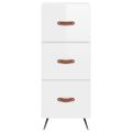 vidaXL Komoda lesklá biela 34,5x34x90 cm spracované drevo