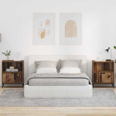 vidaXL Nočný stolík 2 pcs Staré drevo 49 x 36 x 61 cm Kompozitné drevo