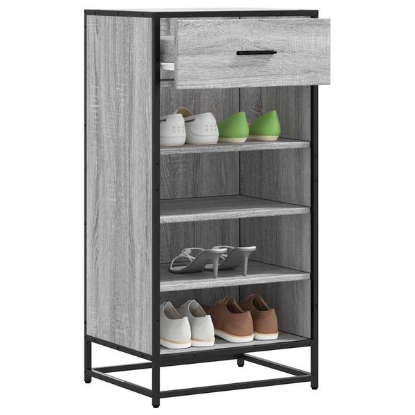 vidaXL Regál na topánky sivý sonoma 48x38x97,5 cm, kompozitné drevo