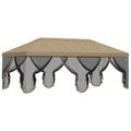 vidaXL Kryt altánku s bočnými stenami 6 x 3 m Béžová Polyester 190 gsm