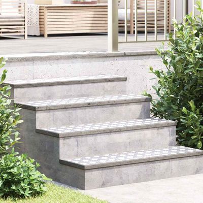 vidaXL Schodový rošt Obdĺžnikový 2 pcs Strieborná 100 x 25 cm Hliník