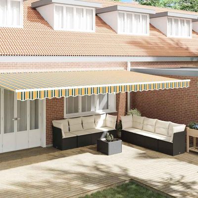 vidaXL Nahrádzajúci lem markízy Zelená a žltá 580 x 20 cm Polyester