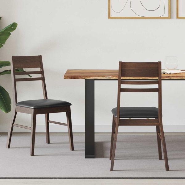 vidaXL Jedálenské stoličky 2 pcs Svetlohnedá 43 x 54 x 89 cm