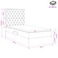 vidaXL Postel s úložným prostorem a matrací Tmavosivá 90 x 190 cm