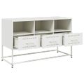 vidaXL TV skrinka biela 100,5x39x60,5 cm oceľ