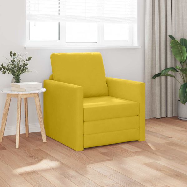 vidaXL Rozkladacia posteľ Tmavá žltá 74 x 77 x 81 cm Zamat