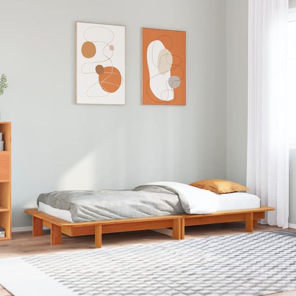 vidaXL Posteľ bez matraca voskovo hnedá 100x200 cm masívna borovica