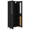 vidaXL Highboard Čierny dub 69,5 x 34 x 180 cm Kompozitné drevo