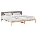 vidaXL Rám postele Hnedá a taupe 200 x 200 cm Borovicový masív