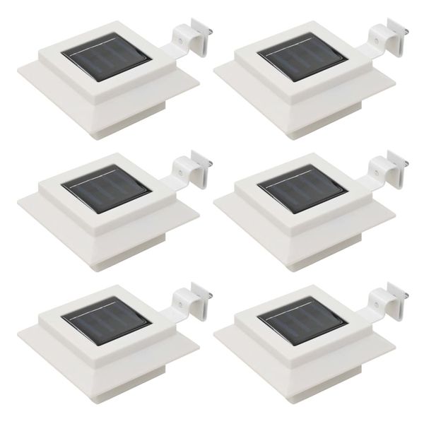 vidaXL Vonkajšie solárne svietidlá 6 ks biele 12 cm LED štvorcové