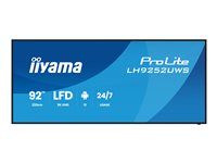 iiyama ProLite LH9252UWS-B1AG - 92" Trieda uhlopriečky, displej LCD plochý panel - digital signage - so vstavaným prehrávačom médií SoC - Android - 5K UHD (2160p) 5120 x 2160 - čierny rám s matným povrchom