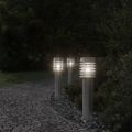 vidaXL Vonkajšia stojaca lampa strieborná 60 cm nehrdzavejúca oceľ