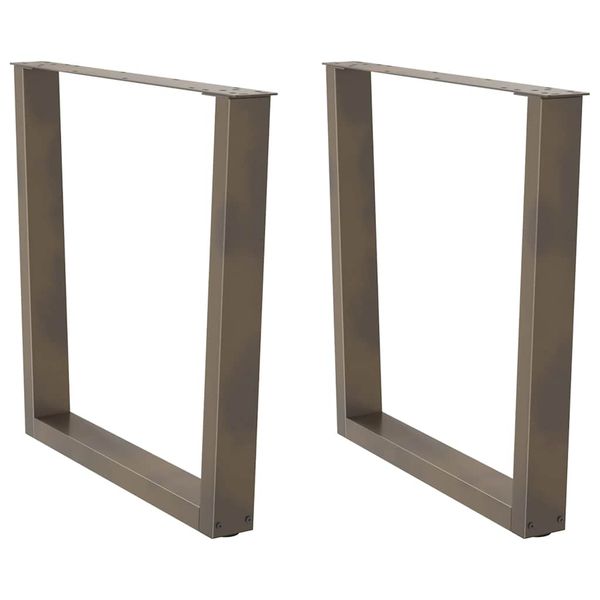 vidaXL Nohy k jedálenskému stolu v tvare V, 2 ks, prírodná oceľ, 90 x (72-73,3) cm, oceľ