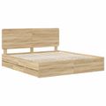 vidaXL Rám postele Sonoma dub 200 x 200 cm Inžinierske drevo