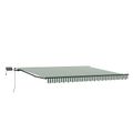 vidaXL Sklopná markíza Zelená a biela 450 × 300 cm Tkanina a hliník