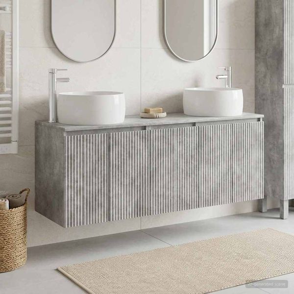 vidaXL Set kabinetov do kúpeľne 3 ks Betónovo sivá 49,5 x 44,5 x 66 cm
