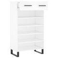 vidaXL Botník biely 60x35x105 cm kompozitné drevo